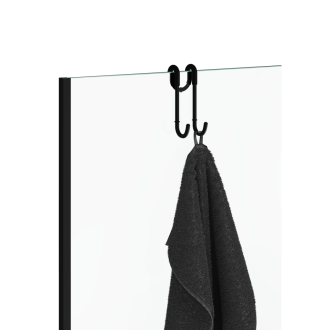 Haken für Duschwand Duschabtrennungen Decor Walther DH1, Oberfläche: Schwarz matt