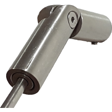 Duschvorhangstange Edelstahl 10 mm, U-Form von Burschberg für Duschen, Deckenbefestigung: Diagonale Wandbefestigung