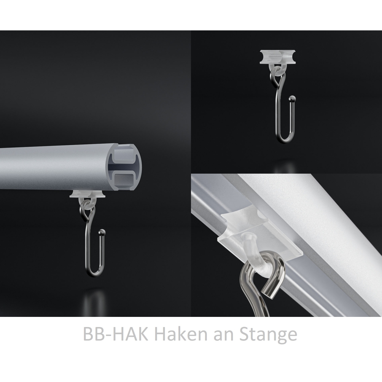 Duschvorhangstange Aluminium verlängerter Halbkreis mit Wandbefestigung Messing-Optik