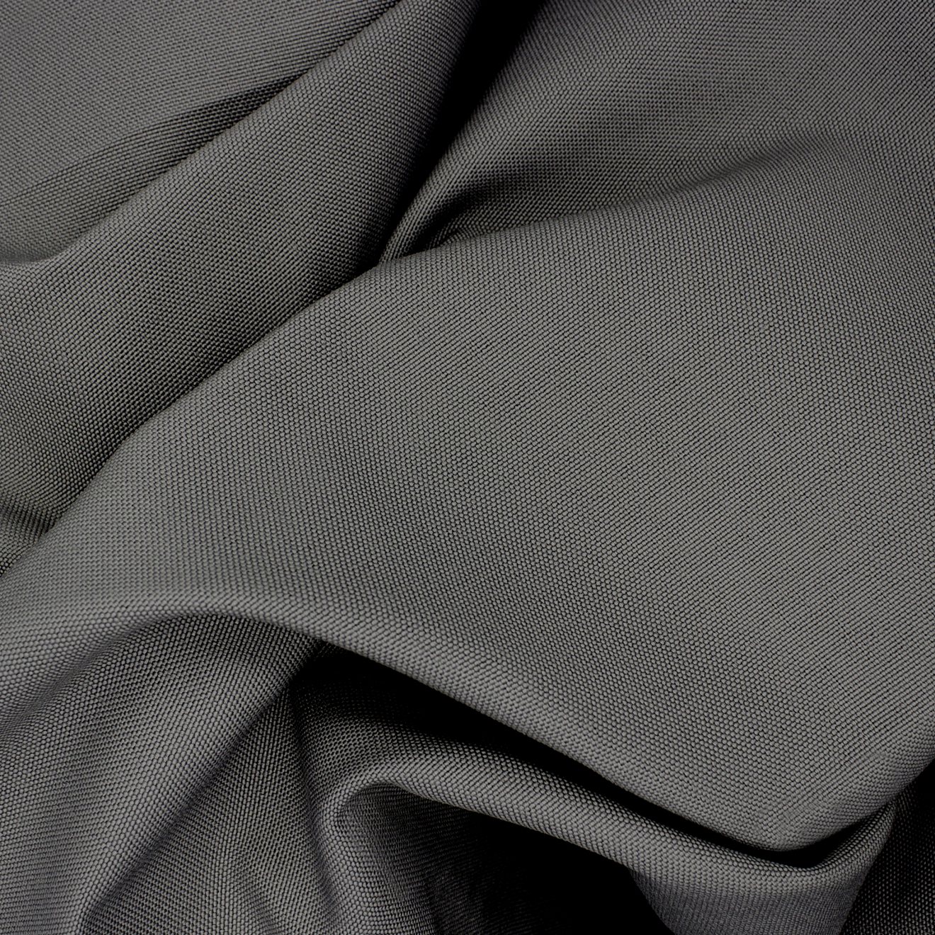 Schwerer Textil Duschvorhangstoff Sunset aus 100% Polypropylen in Anthrazit Meterware schwer entflammbar