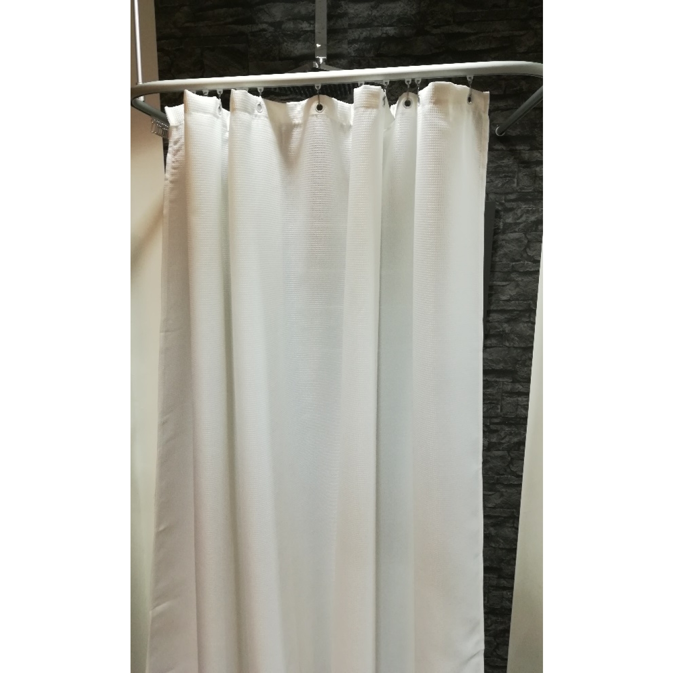 Textil Duschvorhang Waffelpique Luxor weiß