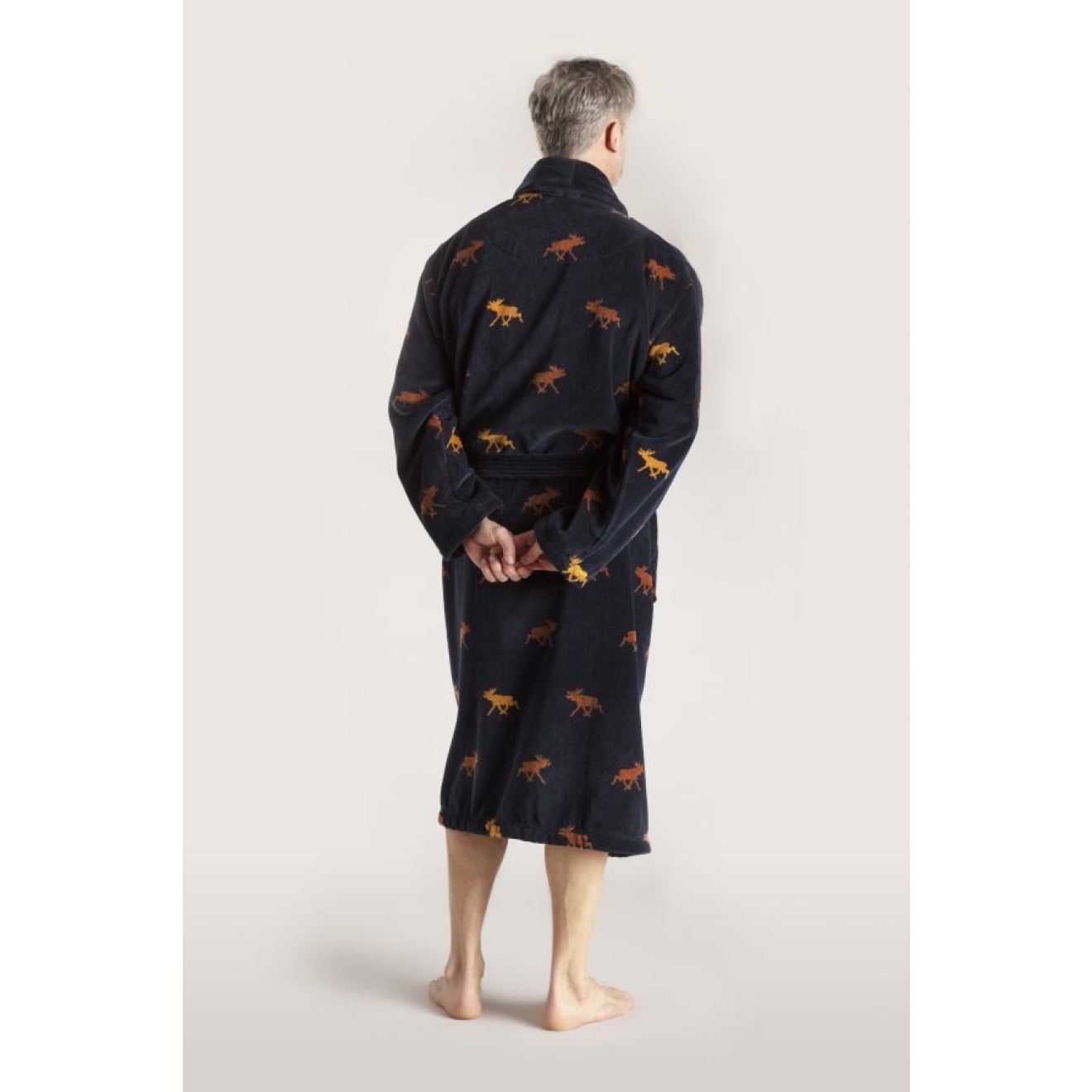 Bademantel Herren Glösa-Elch von Pelle Vävare in blau
