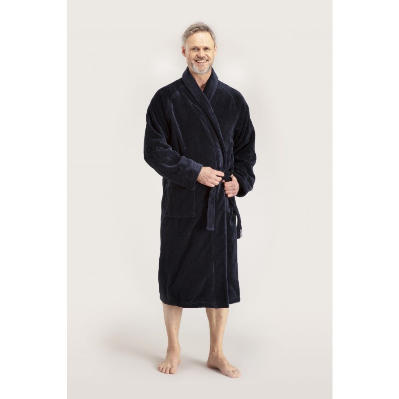 Bademantel Herren Torekov von Pelle Vävare in marineblau