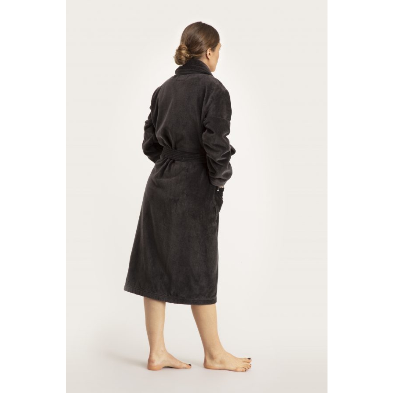 Bademantel Damen Pellevävare Velour grey