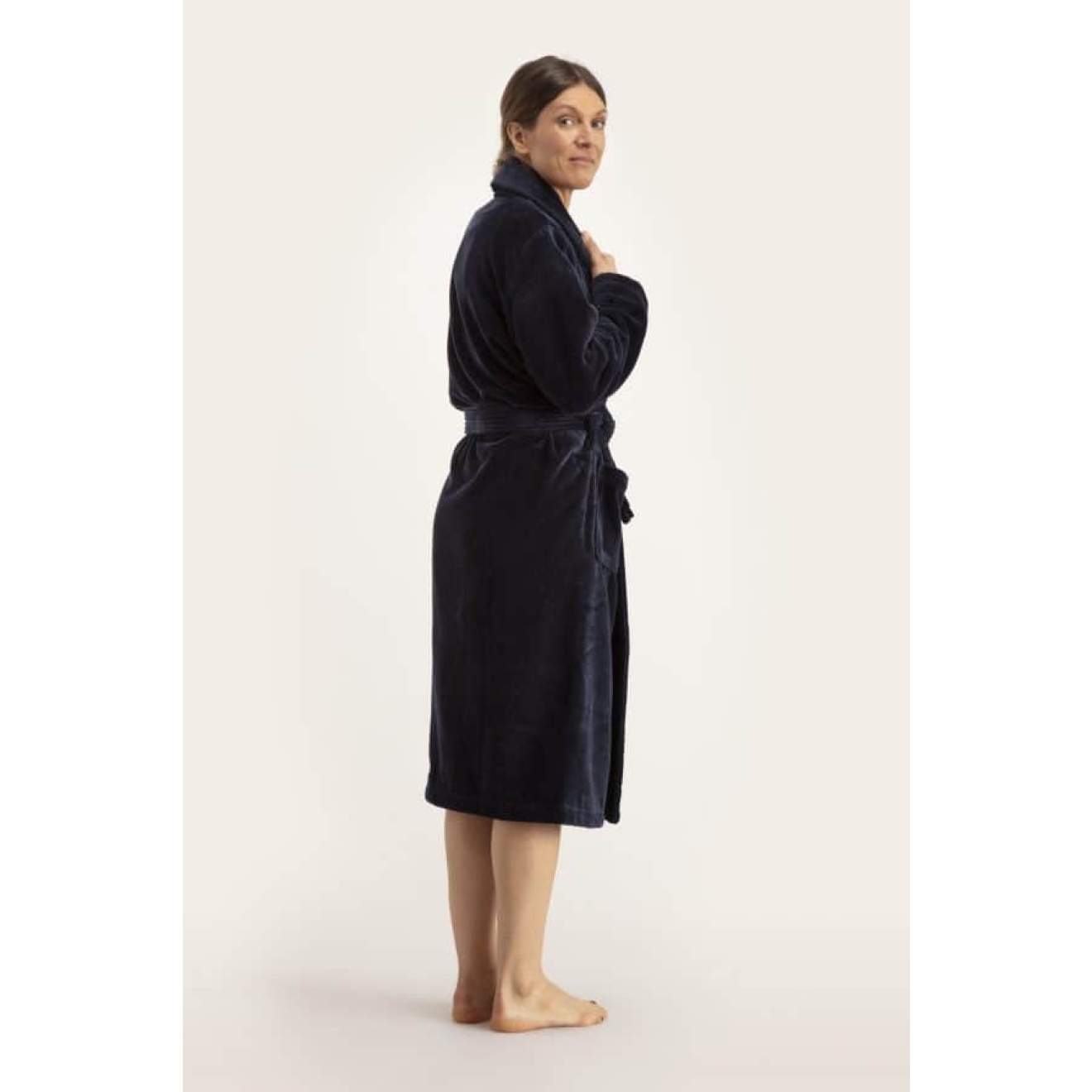 Bademantel Damen Pellevävare Velour navy
