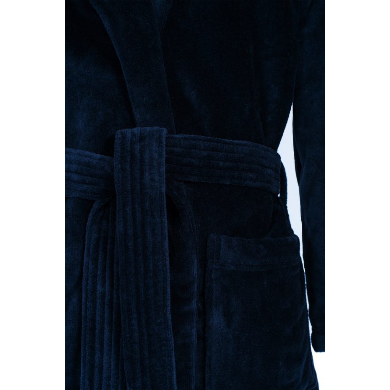 Bademantel Damen Torekov von Pelle Vävare in navy extra lang