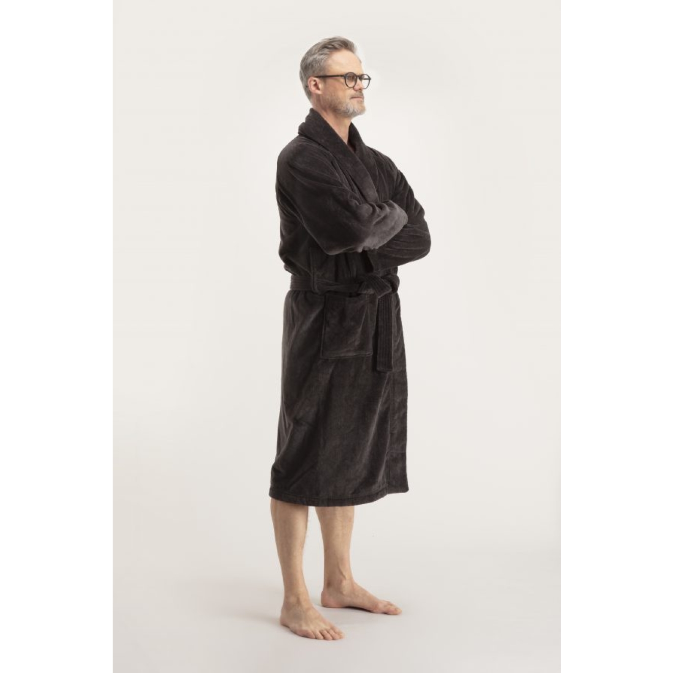 Bademantel Herren Torekov von Pelle Vävare in grey