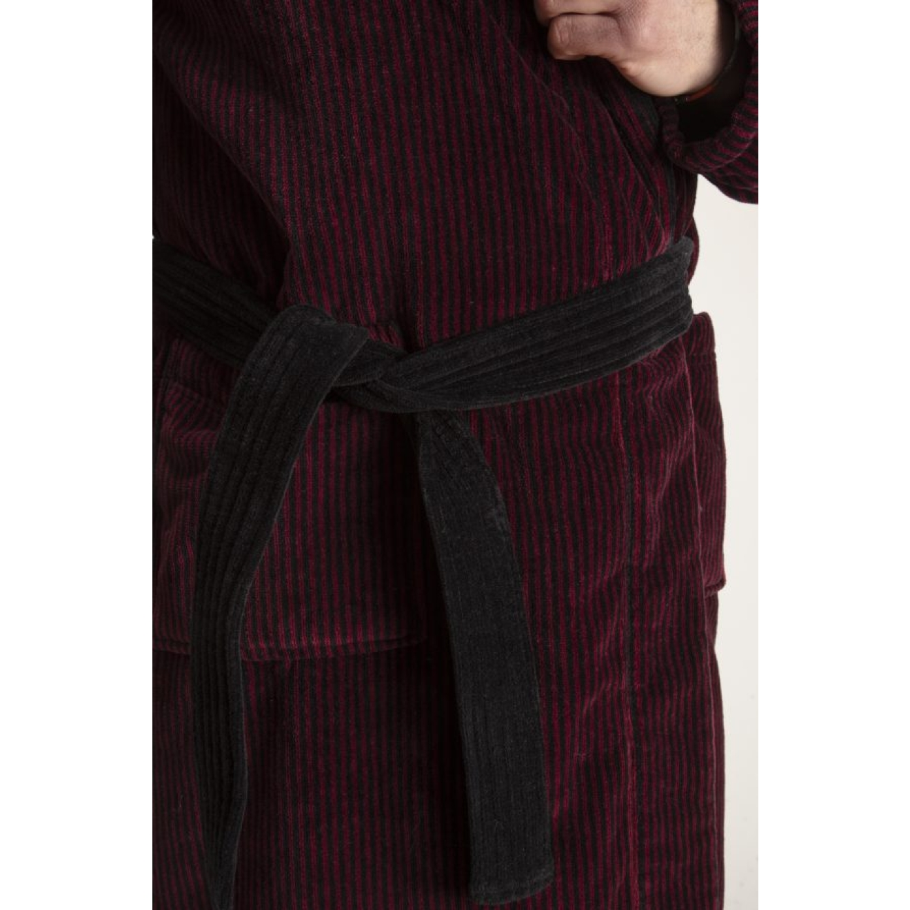 Bademantel Winston für Herren von Pellevävare Velour weinrot