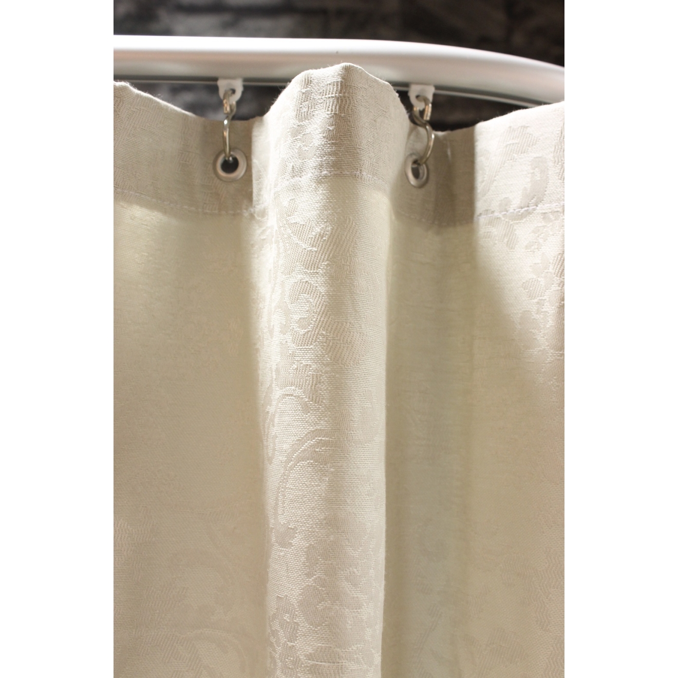 Duschvorhangstoff Textil Baumwolle/Polyester, Barock silbersand Meterware 1,5m breit