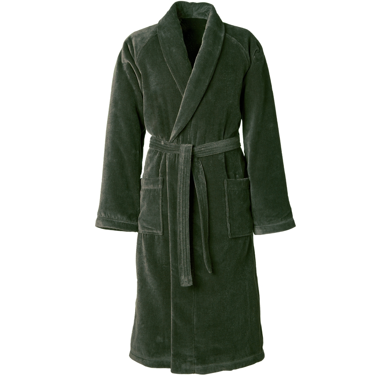 Bademantel Torekov für Herren von Pellevävare Velour Trekking Green