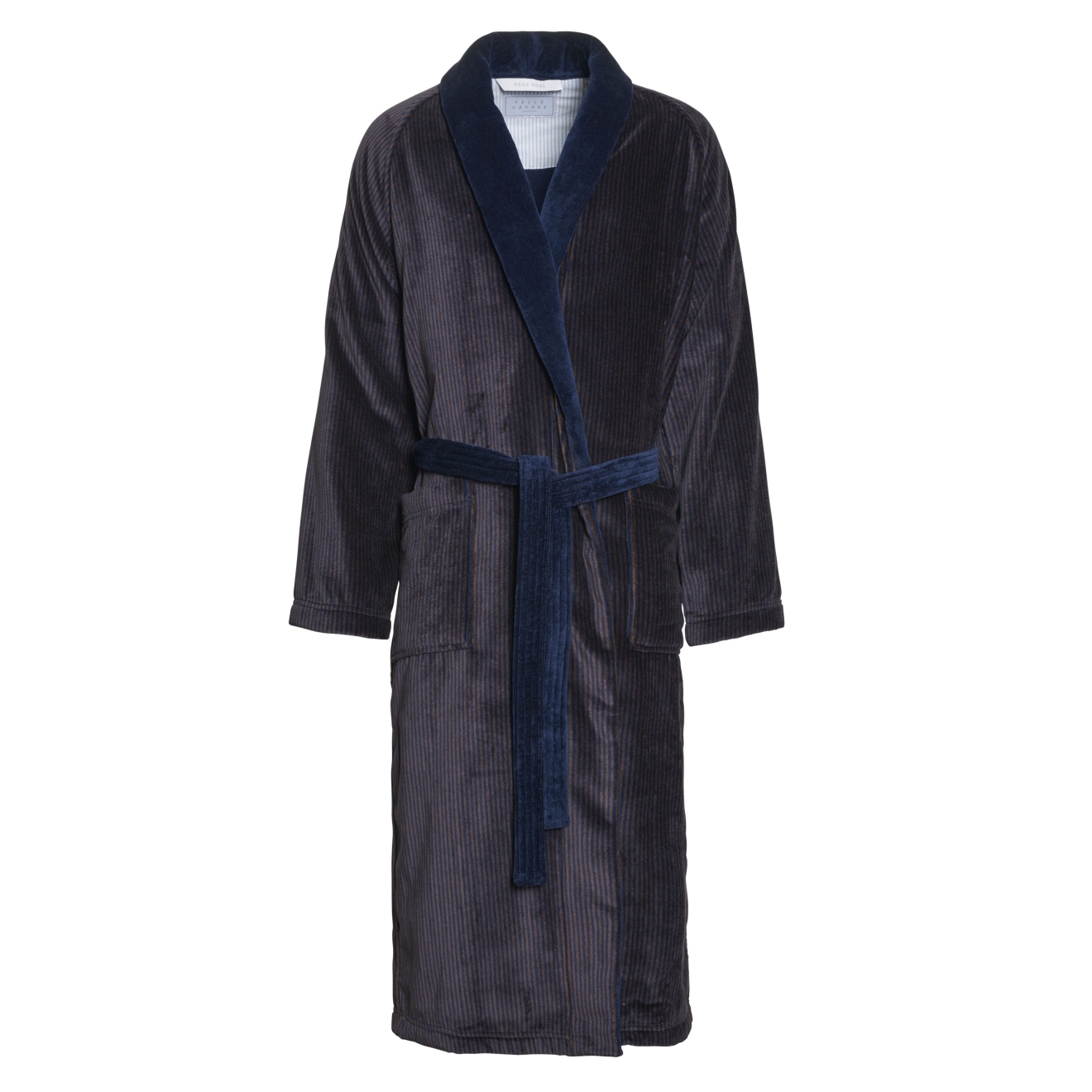 Bademantel Winston für Herren von Pellevävare Velour Blue Brown