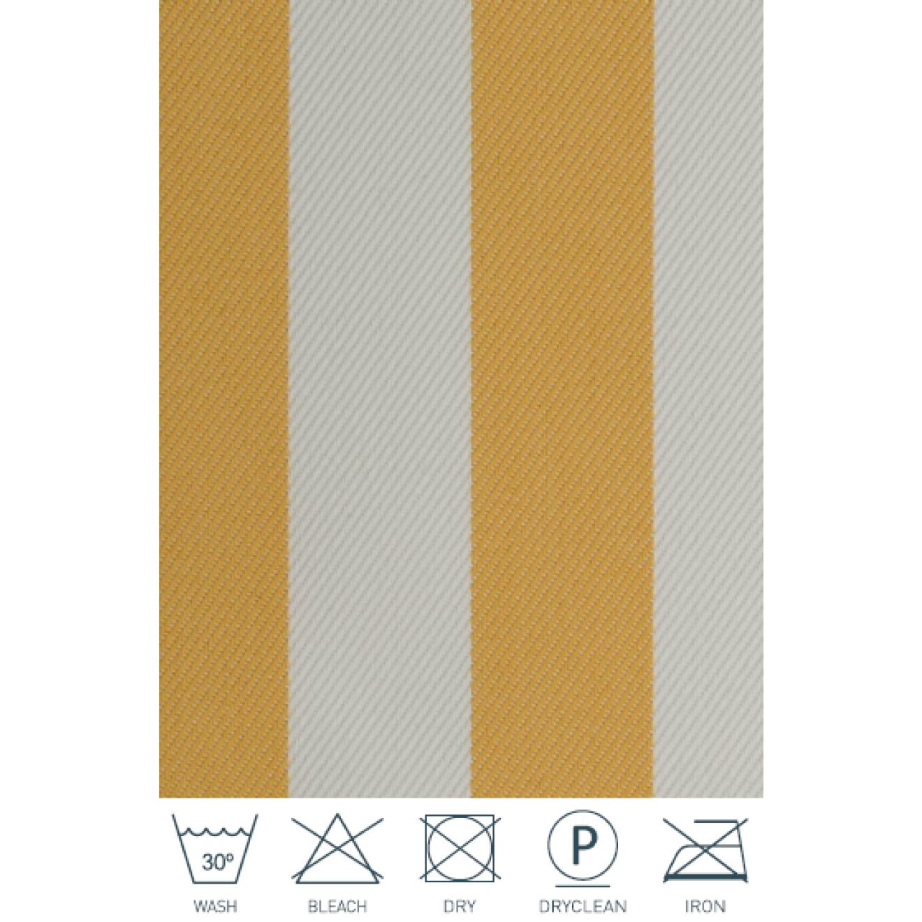 Schwerer Textil Duschvorhang Sunset Stripes aus 100% Polypropylen in gelb gestreift Maßanfertigung schwer entflammbar