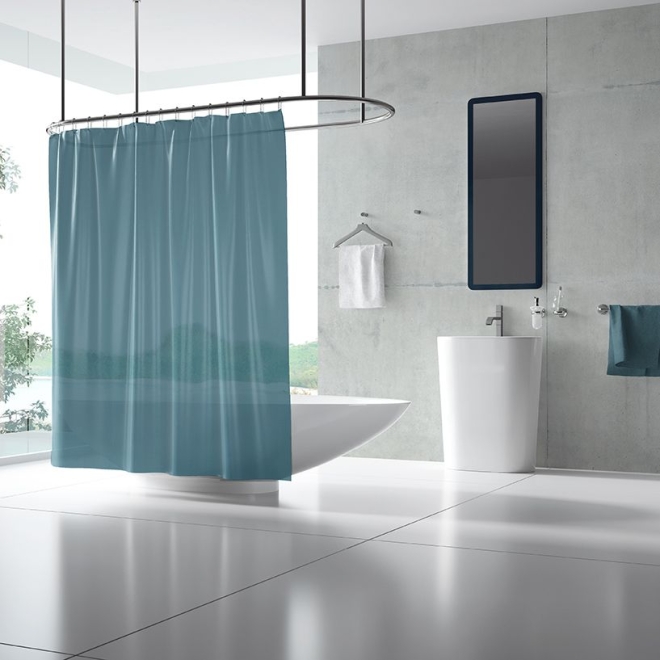 Duschvorhang Textil Alpino 60 Grad waschbar, schwer entflammbar