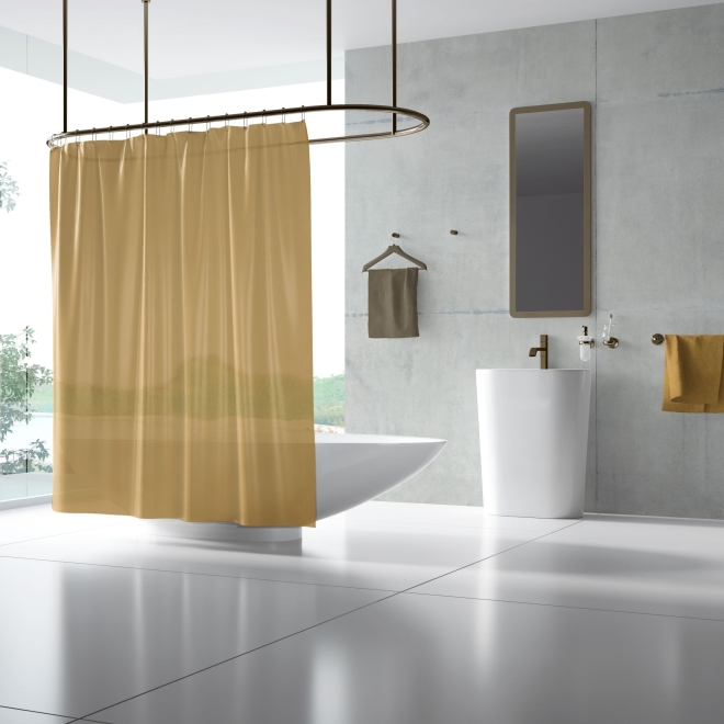 Duschvorhang Textil Alpino 60 Grad waschbar, schwer entflammbar