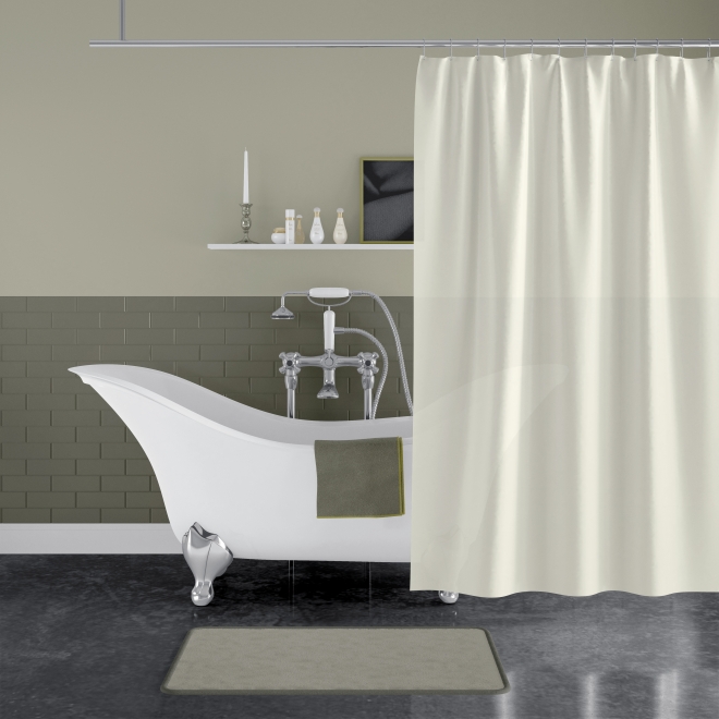 Textil Duschvorhang Blanco mit Anti-Schimmel Beschichtung, beige