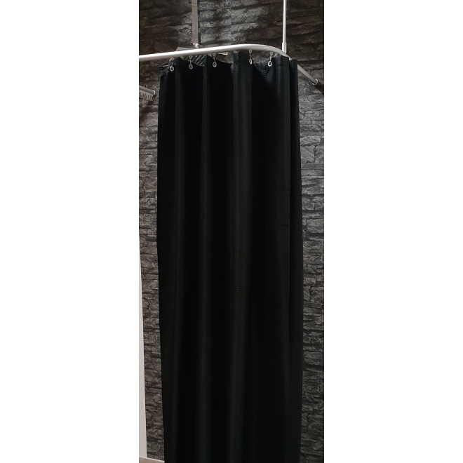 Textil Duschvorhang Waffelpique Luxor schwarz