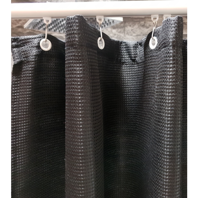 Textil Duschvorhang Waffelpique Luxor schwarz