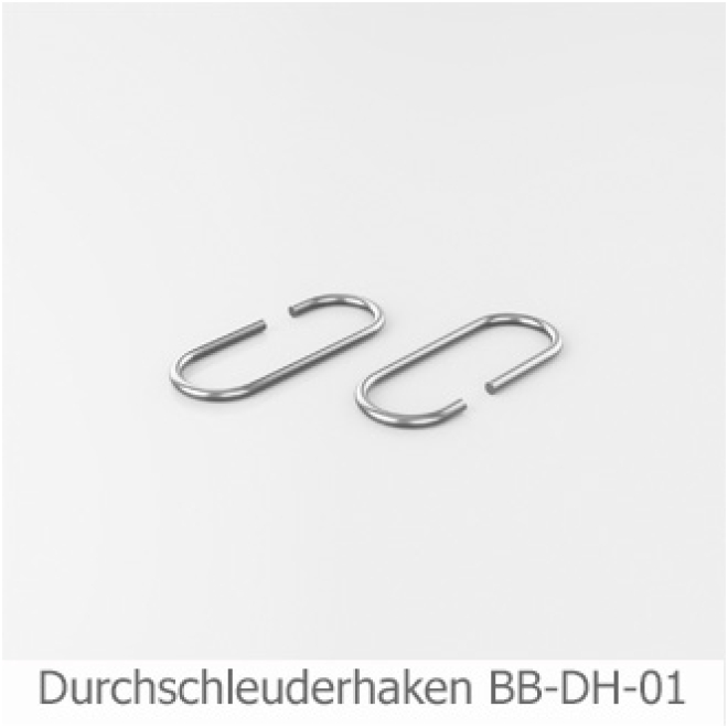 Durchschleuderhaken für Edelstahl Duschvorhangstangen 10 bis 12 mm