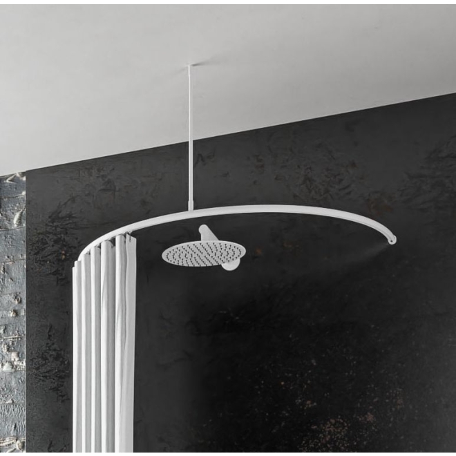 Duschvorhangstange Aluminium Halbkreis Radius 75cm für die Badewanne