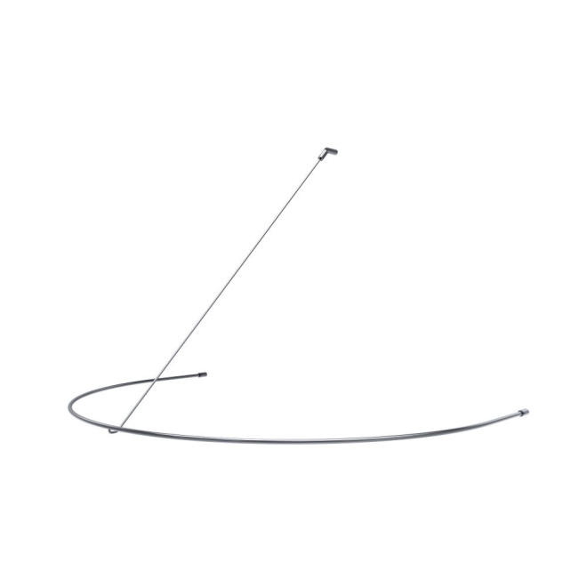 Duschvorhangstange Edelstahl 10 mm, Halbkreis mit Verlängerung von Burschberg mit diagonaler Wandabhängung