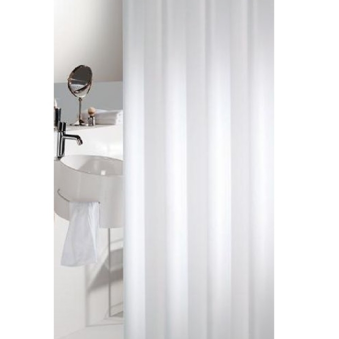 Textil Duschvorhangstoff Metallic Optik white Meterware 150cm Breite