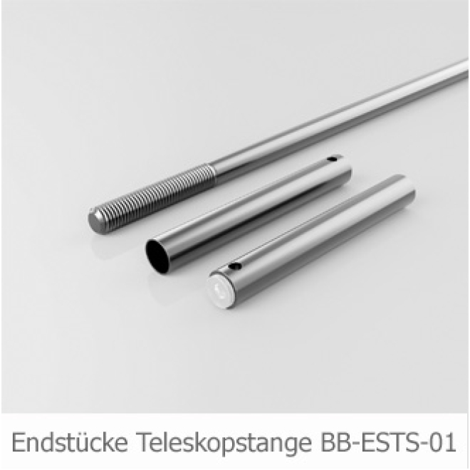Endstück Teleskop-Duschvorhangstange Edelstahl