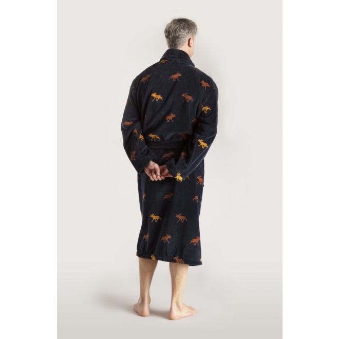 Bademantel Herren Glösa-Elch von Pelle Vävare in blau