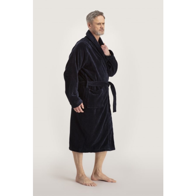 Bademantel Herren Torekov von Pelle Vävare in marineblau