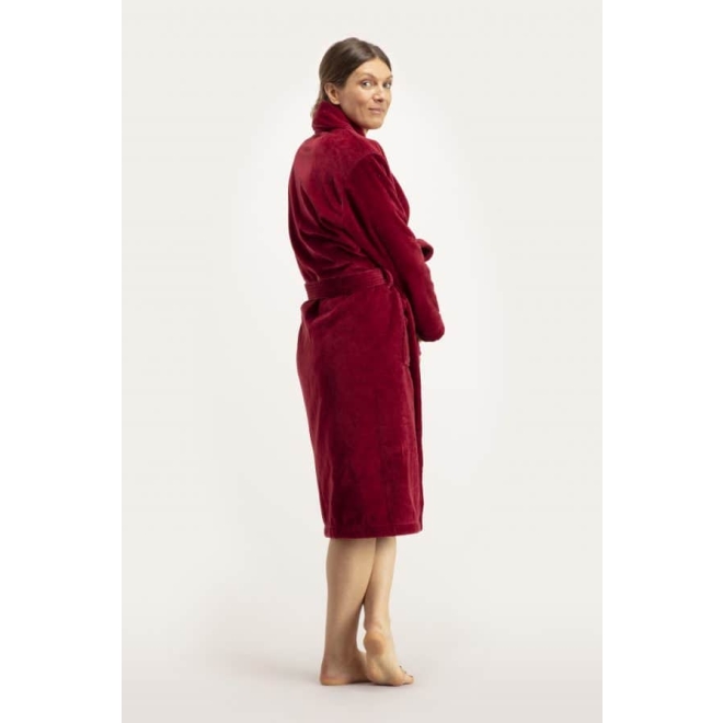 Bademantel Damen Pellevävare Velour bourgogne