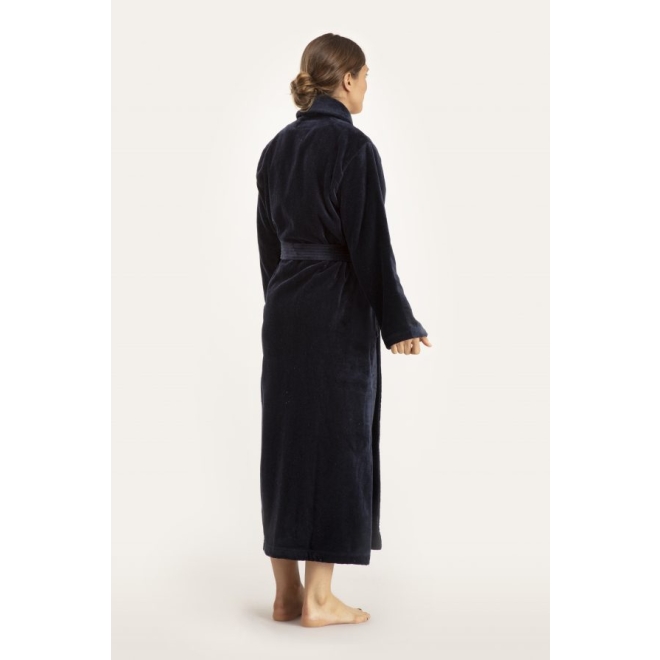 Bademantel Damen Torekov von Pelle Vävare in navy extra lang