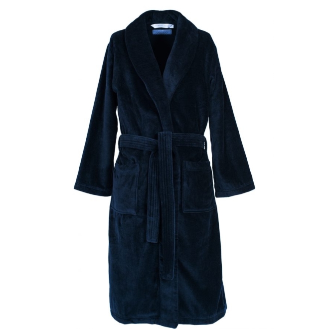 Bademantel Damen Torekov von Pelle Vävare in navy extra lang