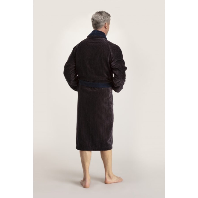 Bademantel Winston für Herren von Pellevävare Velour Blue Brown