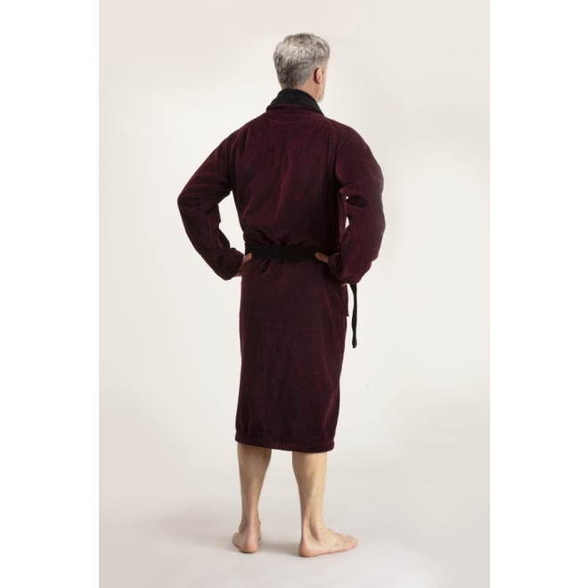 Bademantel Winston für Herren von Pellevävare Velour weinrot