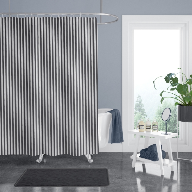 Duschvorhang Sunset-Stripes / grau / 120 x 220 cm