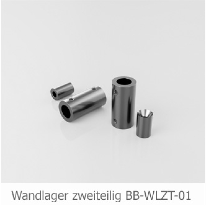 Wandlager zweiteilig für Duschvorhangstange Edelstahl