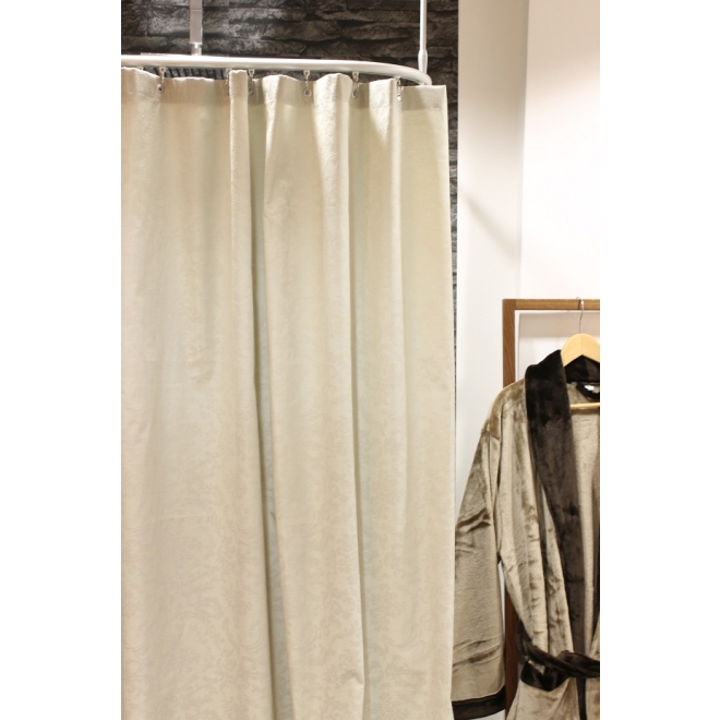 Duschvorhang Textil Baumwolle/Polyester, Barock Creme