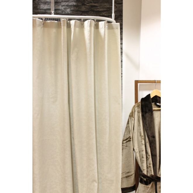 Duschvorhang Textil Baumwolle/Polyester, Barock Silbersand