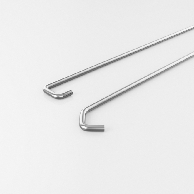 Duschvorhangstange für Badewanne Edelstahl 10mm von Burschberg Halbkreis mit Wandabhängung