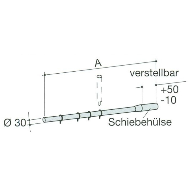 Duschvorhangstange gerade Skizze
