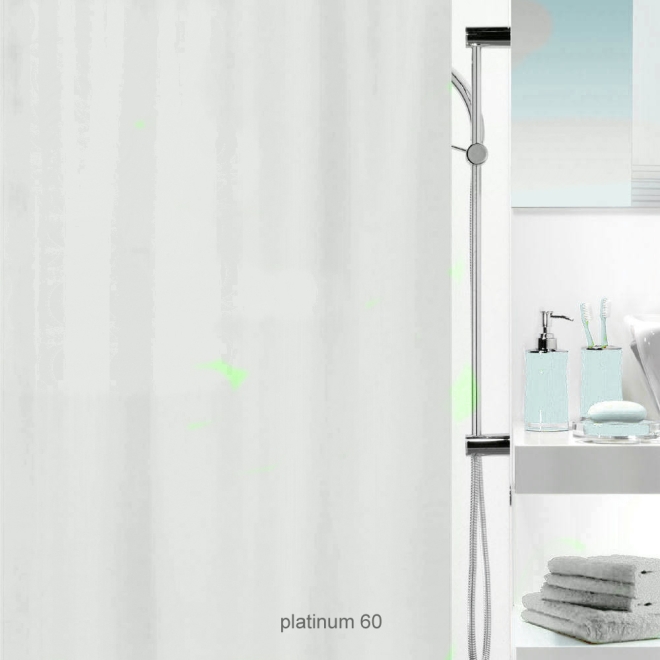 Textil Duschvorhangstoff Metallic Optik Platinum Meterware 150cm Breite
