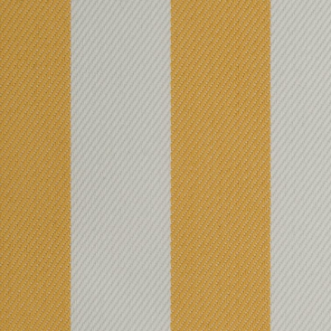 Schwerer Textil Duschvorhangstoff Sunset Stripes aus 100% Polypropylen in gelb gestreift Meterware schwer entflammbar