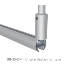 Duschvorhangstange Aluminium mit Innenlaufrohr Messing optik Nische ab 120cm