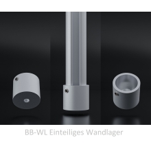 Duschvorhangstange Aluminium verlängerter Halbkreis mit Wandbefestigung Messing-Optik