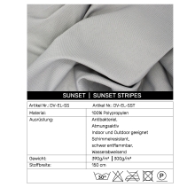 Schwerer Textil Duschvorhangstoff Sunset aus 100% Polypropylen in Anthrazit Meterware schwer entflammbar