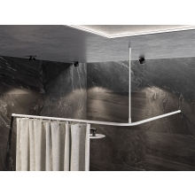 Duschvorhangstange Aluminium mit Innenlaufrohr L-Form