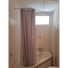 Schöne Edelstahlduschvorhangstange für Badewanne mit Duschvorhang