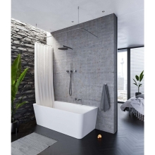 Duschvorhangstange Edelstahl 10 mm, U-Form von Burschberg für Badewanne und Dusche