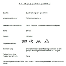 Duschvorhang Textil Easy weiß, alle Größen, schimmelresistent