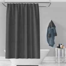 Duschvorhang Textil Linolux Leinen/Baumwolle, Steingrau in vielen Größen und Sondermaßen