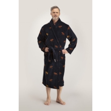 Bademantel Herren Glösa-Elch von Pelle Vävare in blau